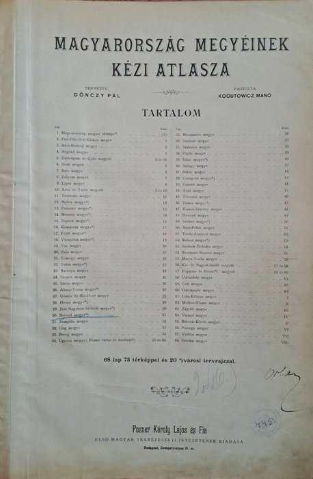 Magyarország megyéinek kézi atlasza - Oskola Antikvárium