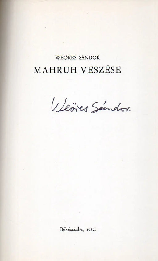 Mahruh veszése - Oskola Antikvárium
