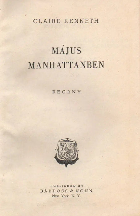 Május Manhattanben - Oskola Antikvárium