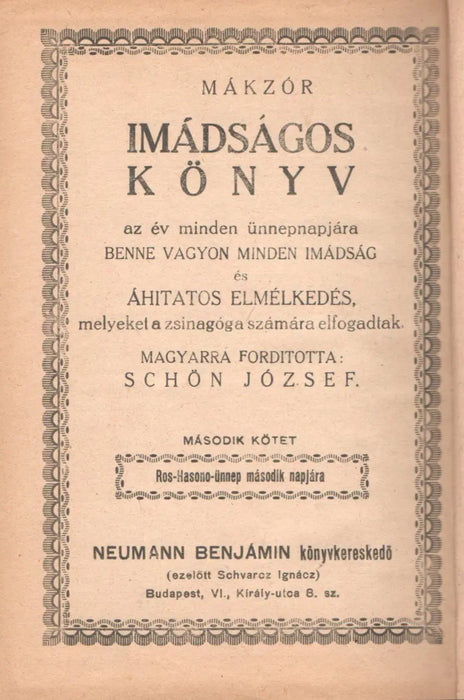 Mákzór imádságos könyv az év minden napjára II. - Oskola Antikvárium