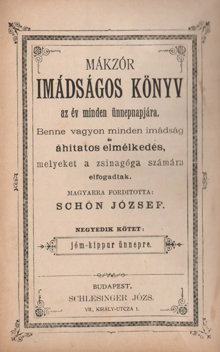 Mákzór imádságos könyv az év minden ünnepnapjára III - IV. - Oskola Antikvárium