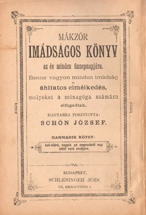 Mákzór imádságos könyv az év minden ünnepnapjára III - IV. - Oskola Antikvárium