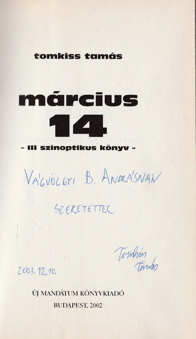 Március 14 - Oskola Antikvárium
