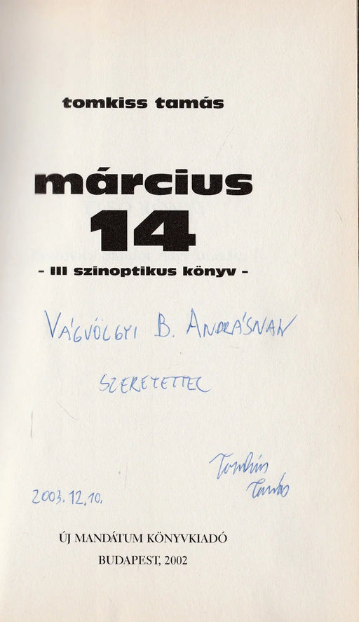 Március 14 - Oskola Antikvárium