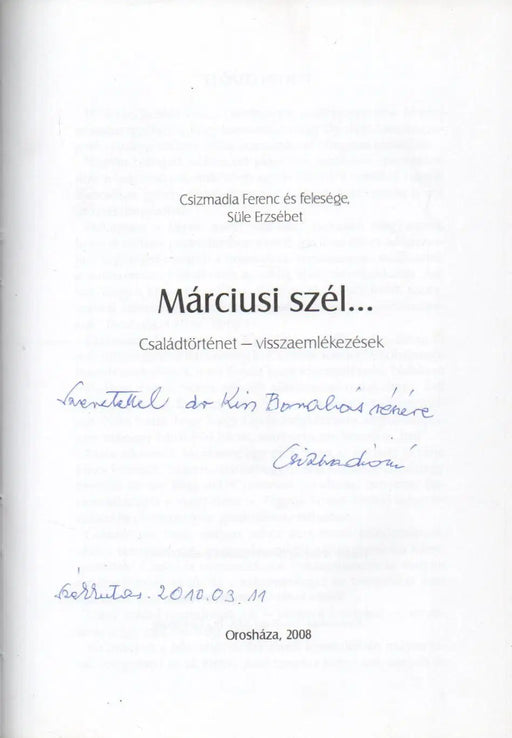 Márciusi szél... - Oskola Antikvárium