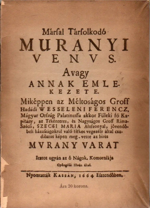 Márssal társalkodó Murányi Vénus - Oskola Antikvárium