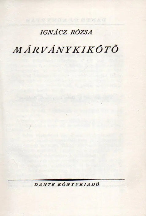 Márványkikötő - Oskola Antikvárium