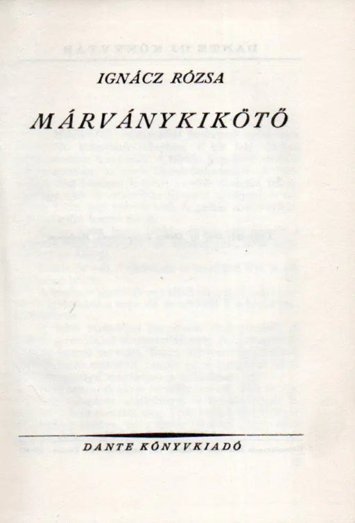 Márványkikötő - Oskola Antikvárium