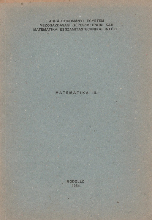 Matematika III. - Oskola Antikvárium