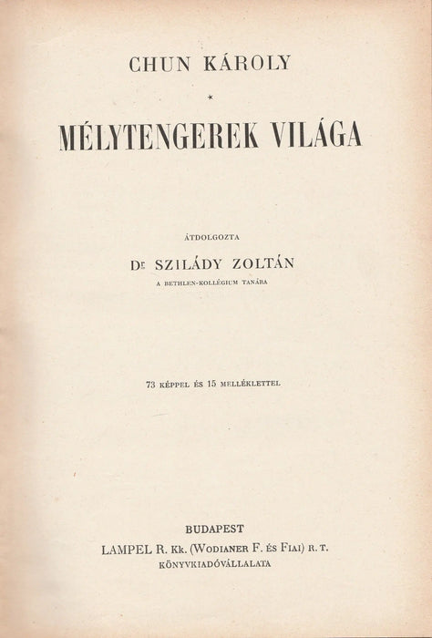 Mélytengerek világa - Oskola Antikvárium