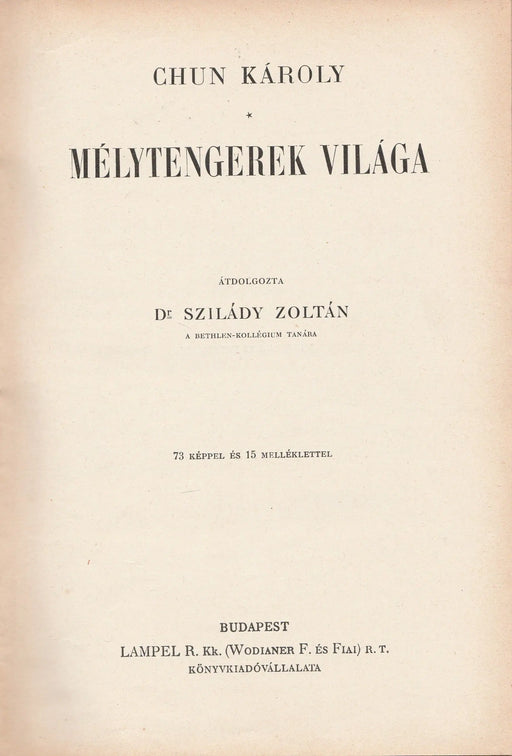 Mélytengerek világa - Oskola Antikvárium