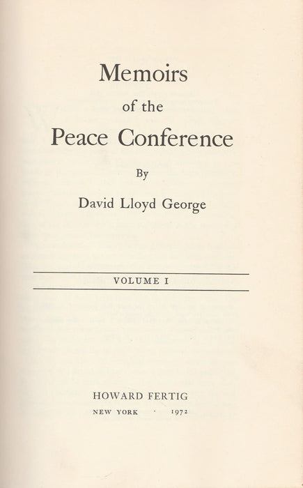 Memoirs of the Peace Conference I - II. - Oskola Antikvárium