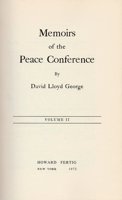 Memoirs of the Peace Conference I - II. - Oskola Antikvárium