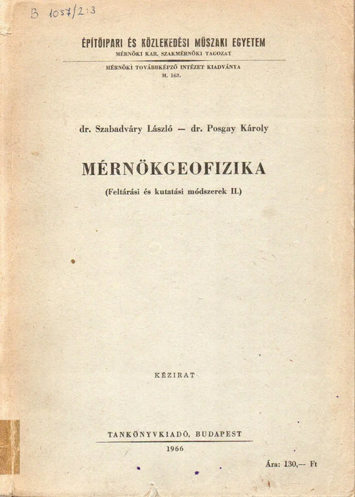 Mérnökgeofizika - Oskola Antikvárium