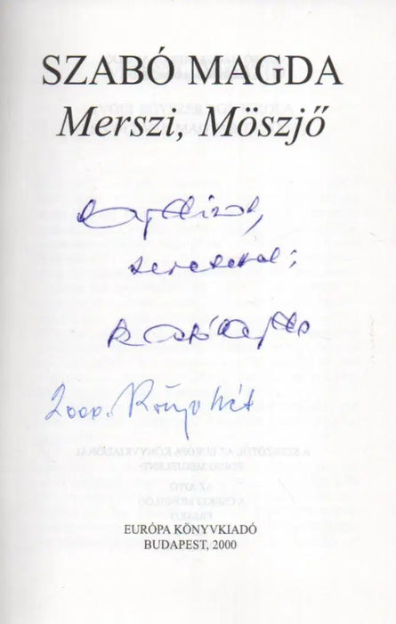 Merszi, Möszjő - Oskola Antikvárium