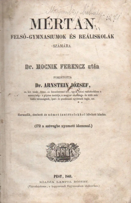 Mértan felső - gymnasiumok és reáliskolák számára - Oskola Antikvárium