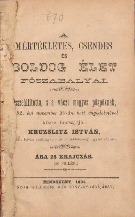 Mértékletes, csendes és boldog élet főszabályai - Oskola Antikvárium