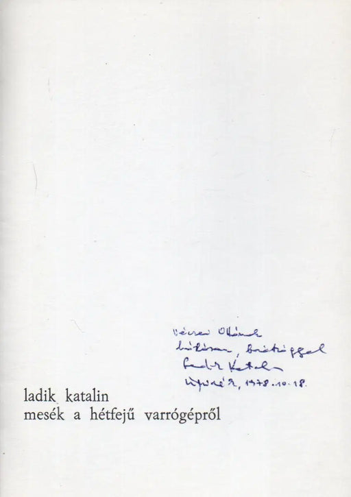 Mesék a hétfejű varrógépről - Oskola Antikvárium