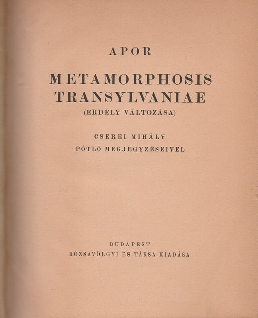 Metamorphosis Transylvaniae - Oskola Antikvárium