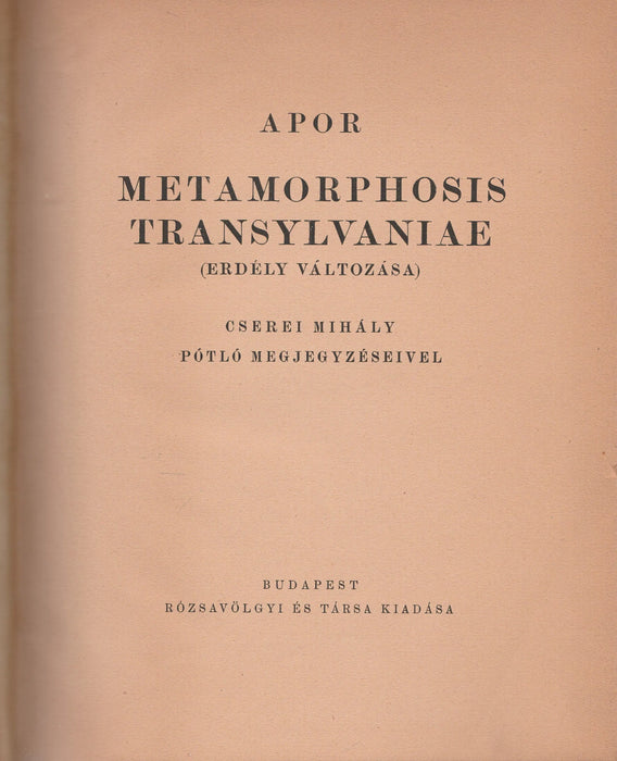 Metamorphosis Transylvaniae - Oskola Antikvárium