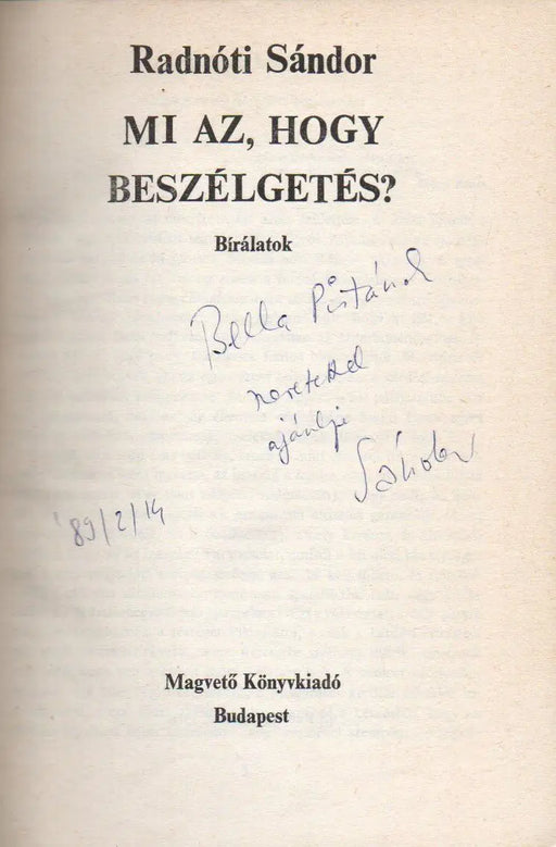 Mi az, hogy beszélgetés? - Oskola Antikvárium