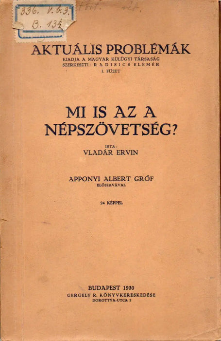 Mi is az a Népszövetség? - Oskola Antikvárium