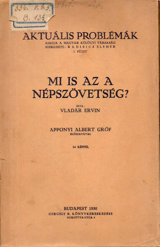 Mi is az a Népszövetség? - Oskola Antikvárium