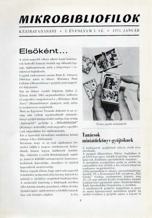 Mikrobibliofilok I - X. évfolyam 1971 - 1980 - Oskola Antikvárium