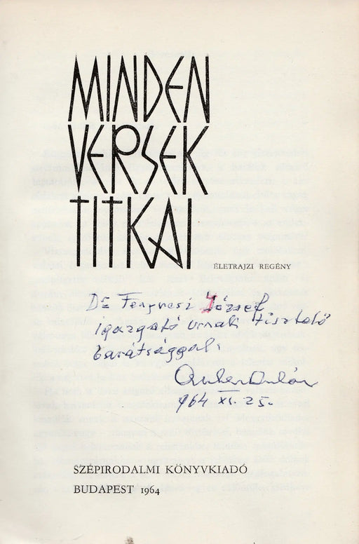 Minden versek titkai - Oskola Antikvárium
