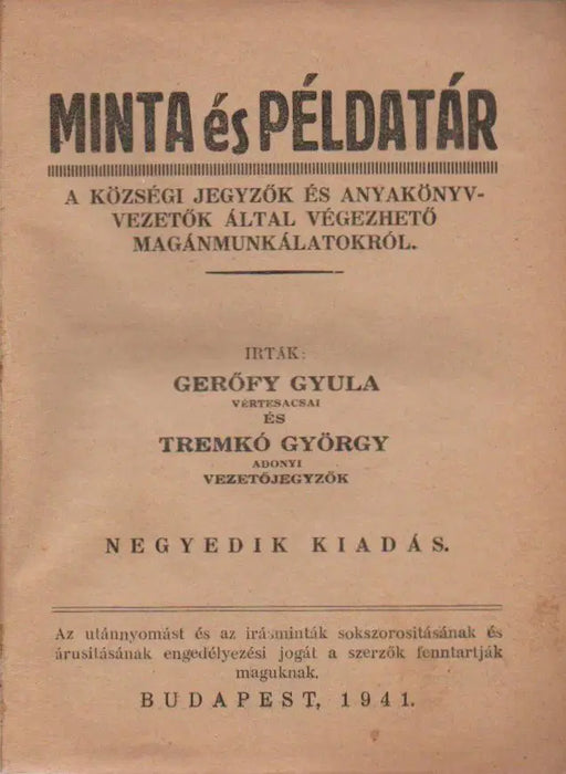 Minta és példatár - Oskola Antikvárium