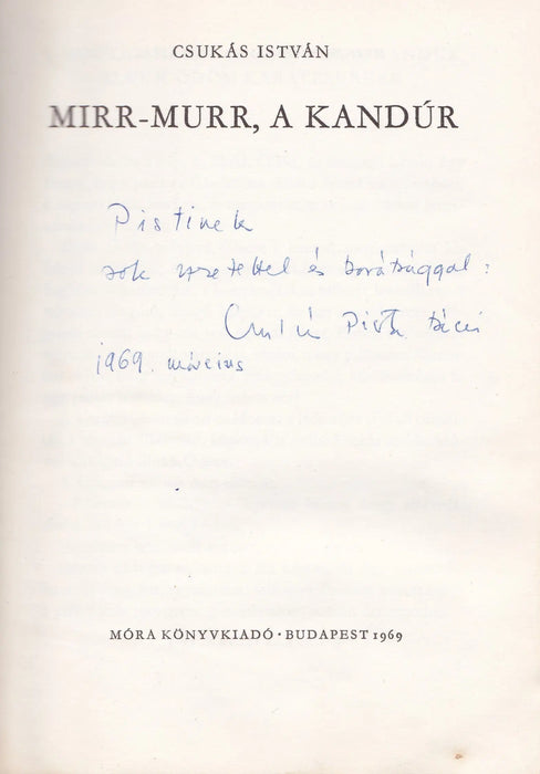 Mirr - Murr, a kandúr - Oskola Antikvárium