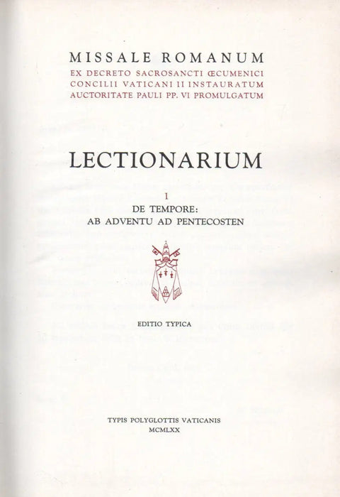 Missale Romanum - Lectionarium I. De tempore ab adventu ad pentecosten - Oskola Antikvárium