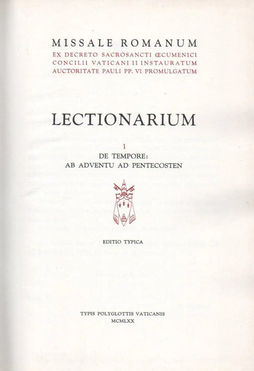 Missale Romanum - Lectionarium I. De tempore ab adventu ad pentecosten - Oskola Antikvárium