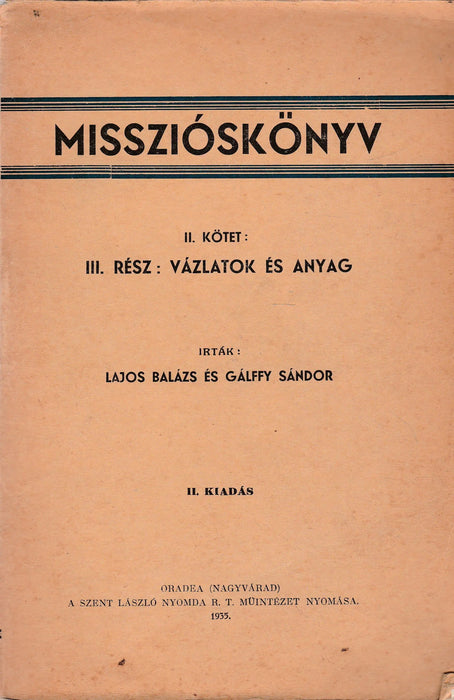 Misszióskönyv II. - Oskola Antikvárium