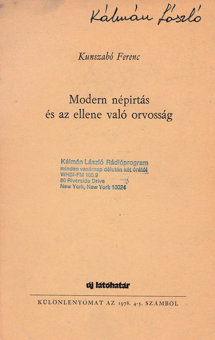 Modern népirtás és az ellene való orvosság - Oskola Antikvárium