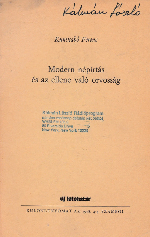 Modern népirtás és az ellene való orvosság - Oskola Antikvárium