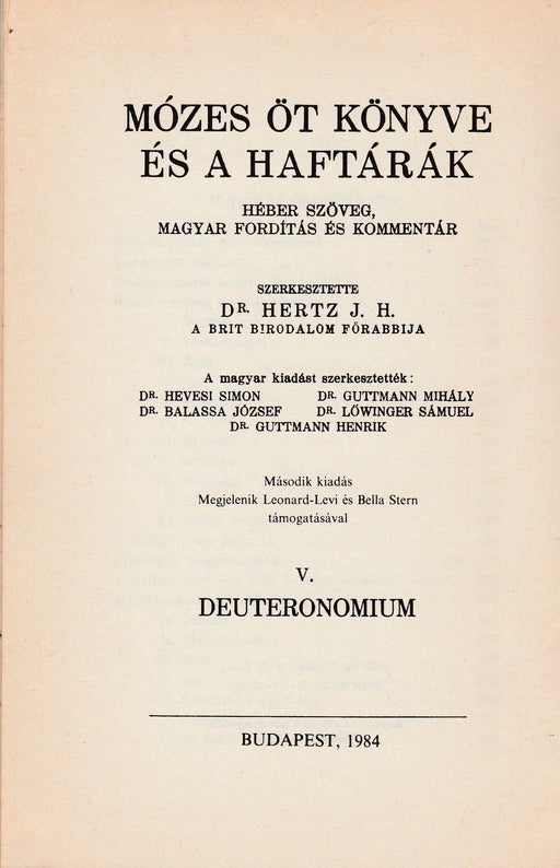 Mózes öt könyve és a haftárák V. - Oskola Antikvárium