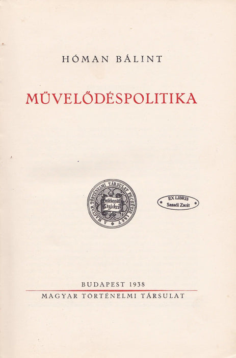 Művelődéspolitika - Oskola Antikvárium