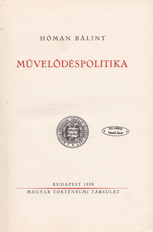 Művelődéspolitika - Oskola Antikvárium