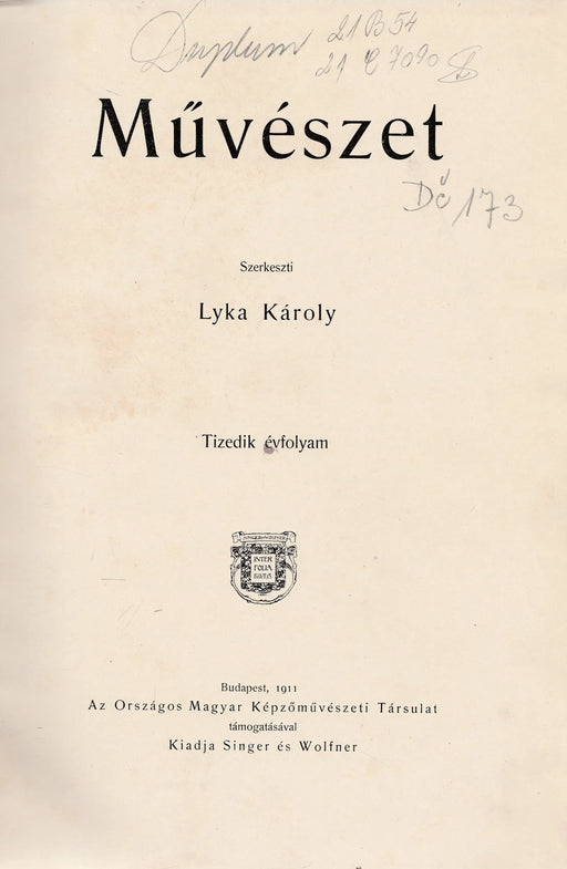 Művészet 1911. X. évfolyam - Oskola Antikvárium
