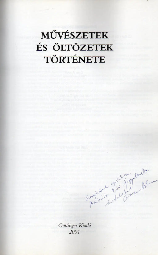 Művészetek és öltözetek története - Oskola Antikvárium