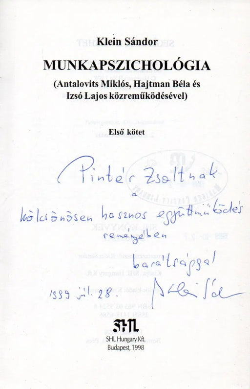 Munkapszichológia I - II. - Oskola Antikvárium