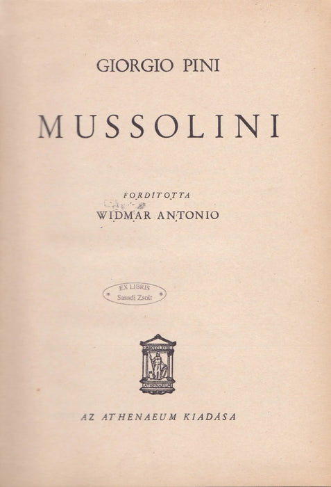 Mussolini - Oskola Antikvárium