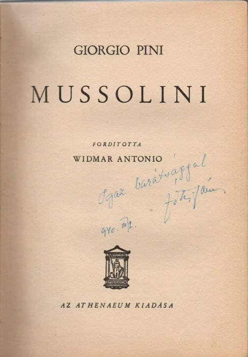 Mussolini - Oskola Antikvárium