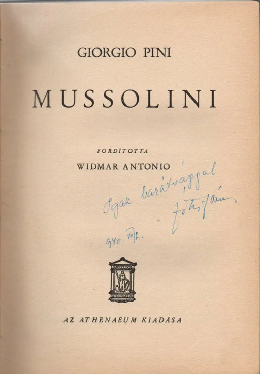 Mussolini - Oskola Antikvárium