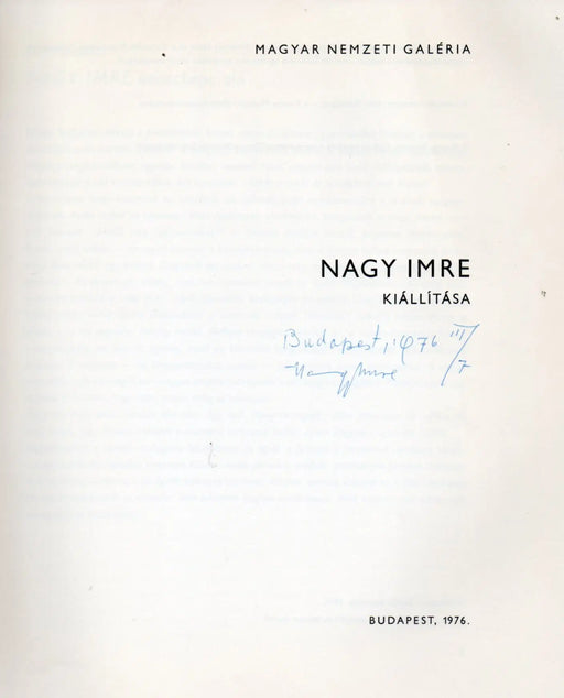 Nagy Imre kiállítása - Exposition Imre Nagy - Oskola Antikvárium