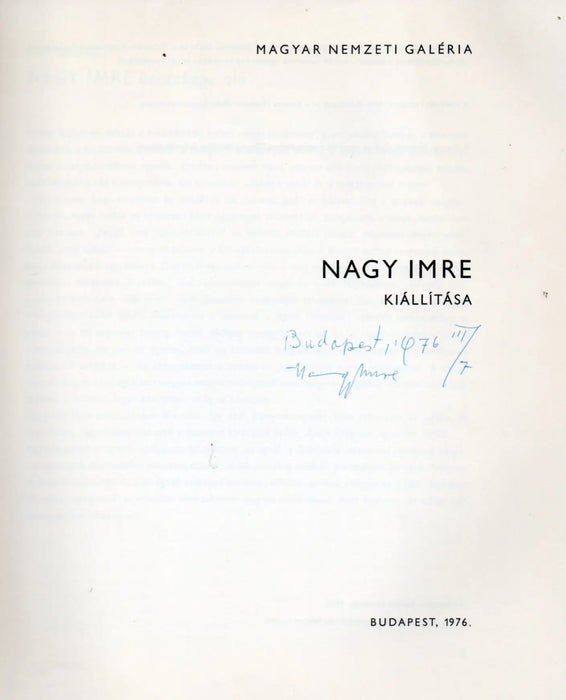 Nagy Imre kiállítása - Exposition Imre Nagy - Oskola Antikvárium