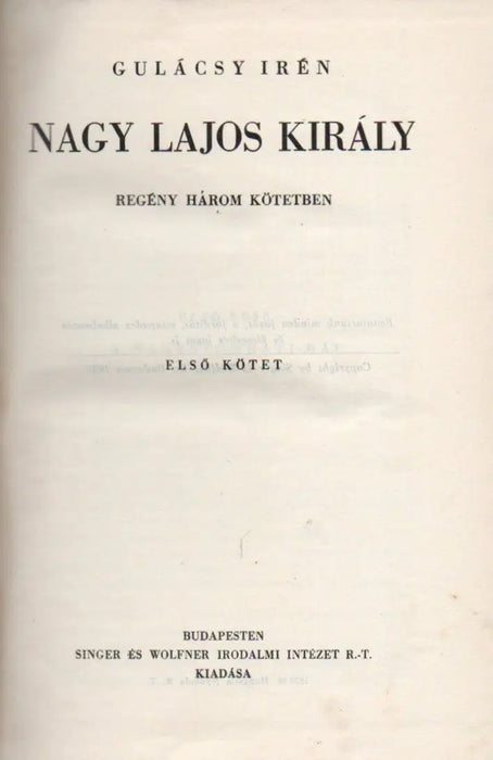 Nagy Lajos király 1 - 3. - Oskola Antikvárium