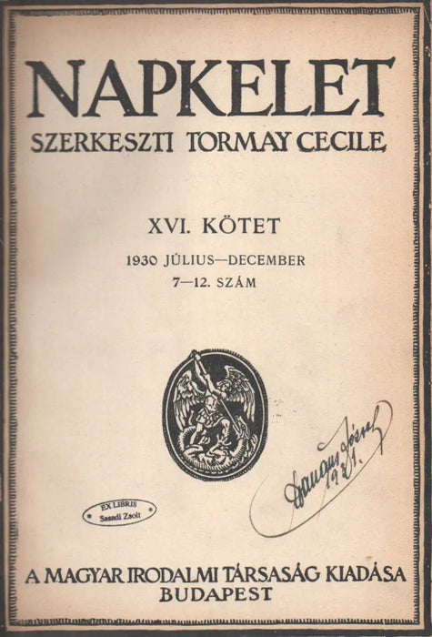 Napkelet VIII. évfolyam I - II. 1930 - Oskola Antikvárium
