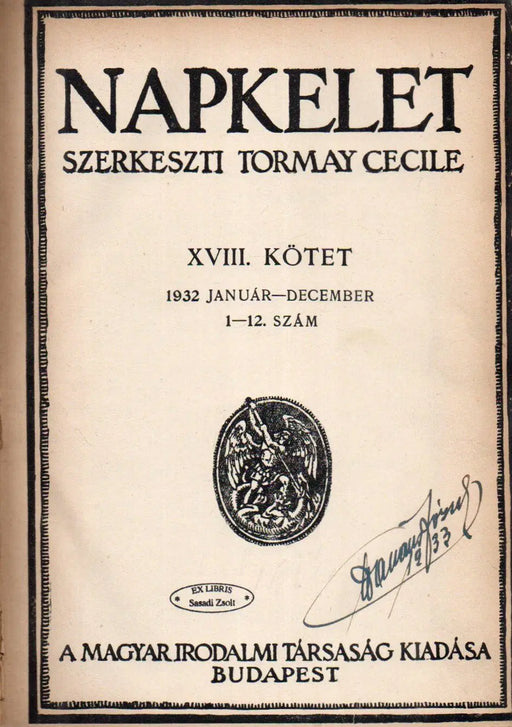 Napkelet X. évfolyam 1932 - Oskola Antikvárium